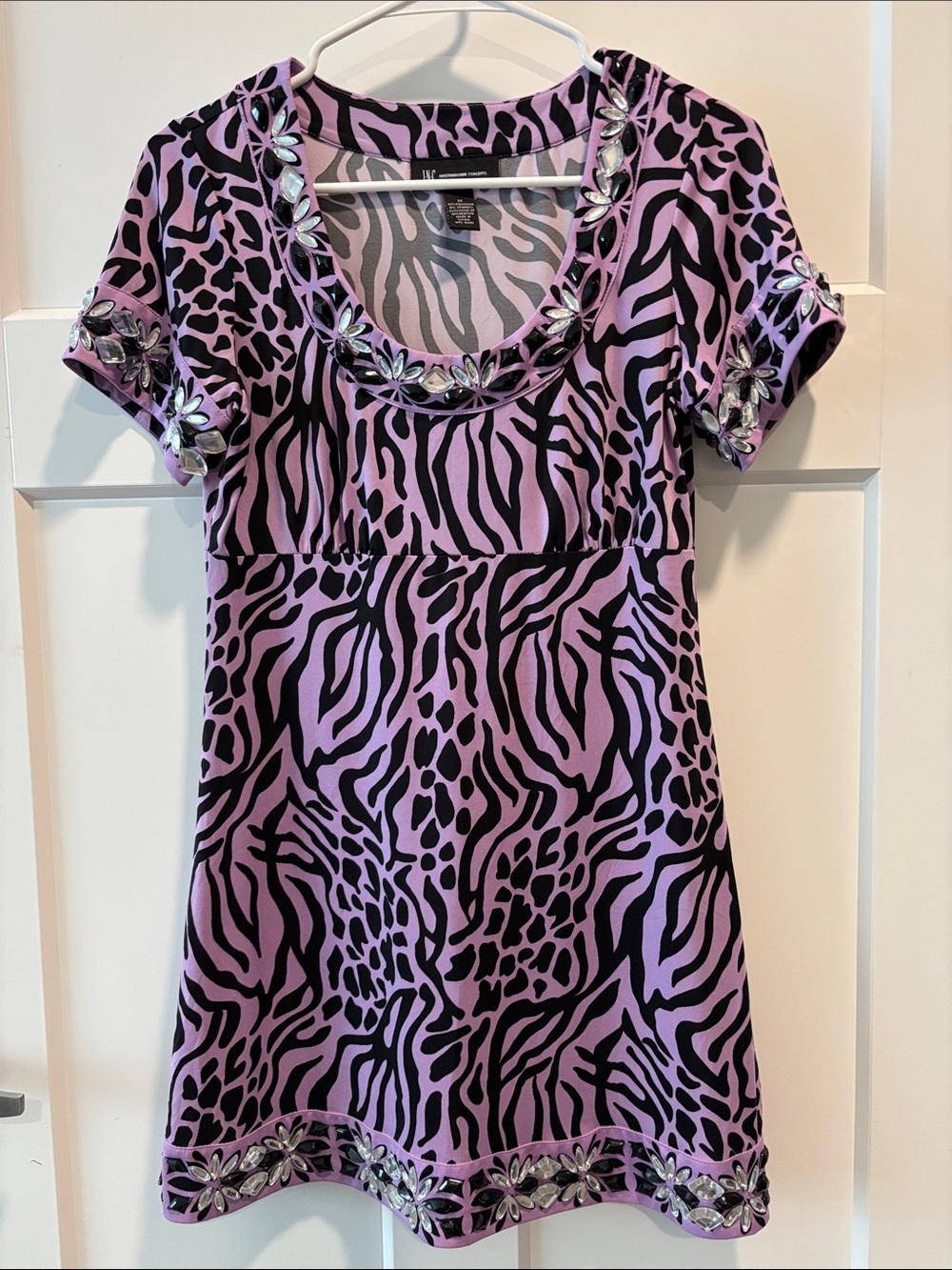 Women’s Purple Animal-Print Blouse